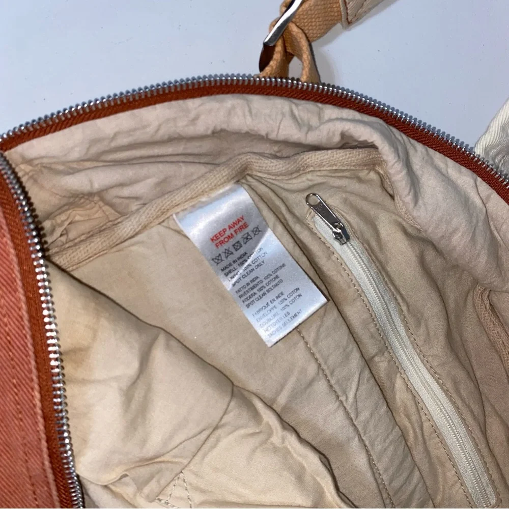 BDG Small Colorblock Backpack Cargo Multi Zipper Neutrals Unique Patchwork